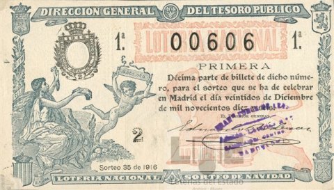 Imagen por cortes&iacute;a del Archivo Hist&oacute;rico-Museo de Loter&iacute;as del Estado 