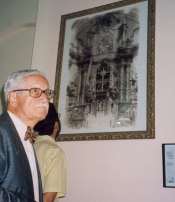 Gran fotografía del retablo barroco destruido