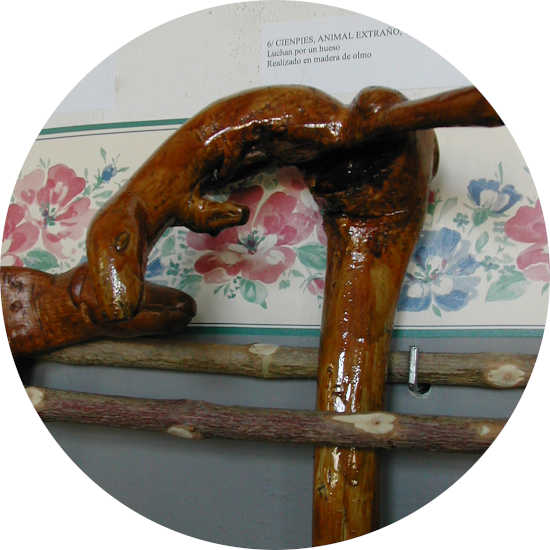 Exposición de bastones de Antonio Tejedor, de 2002 en Blesa.