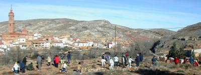 Vista parcial de la plantación en las eras frente a Blesa