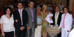 Los protagonistas del bautizo de Lucía