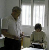 Momento en que José M. Pérez Blasco jura su cargo de concejal del Ayto de Blesa, el pasado 16 de junio