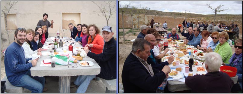 Romería a Cortes de Aragón, 2012. La comida.