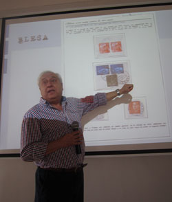 Alejandro Abadía París en una conferencia en Blesa, Aragón