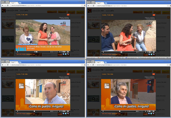 Cuatro fotogramas del programa