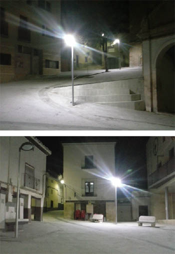obras en la plaza Vieja de Blesa
