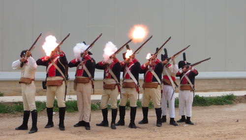Los Voluntarios de Aragón en una recreación sobre la guerra de la Independencia