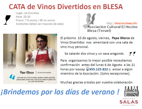 Cata de vinos en Blesa (Aragón) 2018