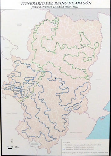 Mapa del valle del Aguasvivas en el siglo XVIII