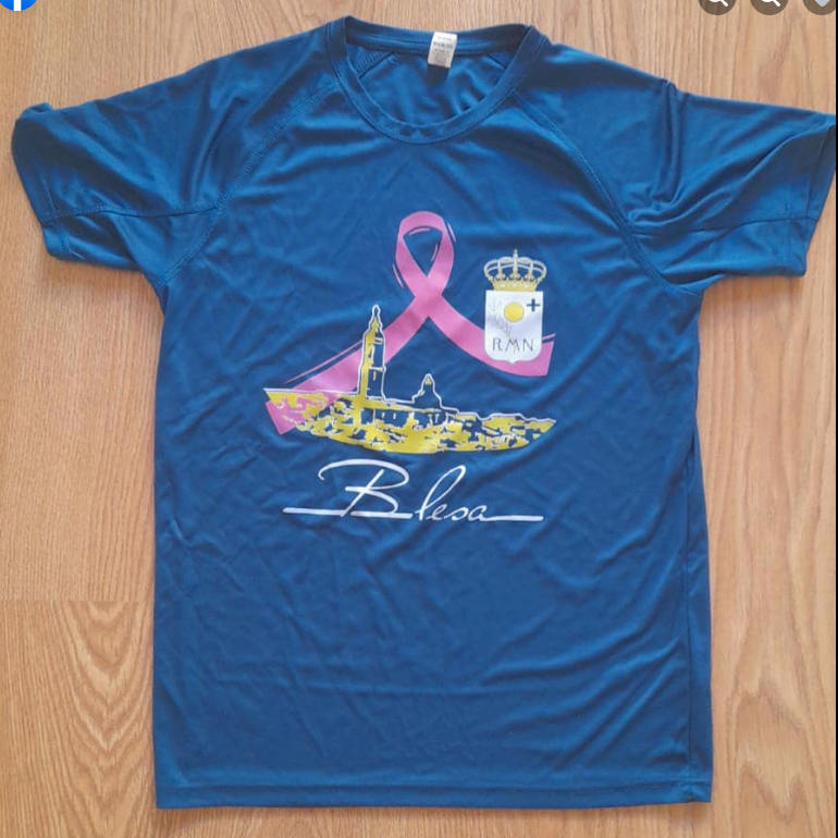 Camiseta  solidaria de la comisión de fiestas de Blesa, contra el cáncer
