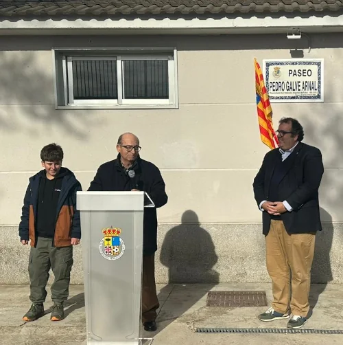 28 de noviembre de 2025, Zaragoza, homenaje a Pedro Galve en los campos de la Federación de Fútbol.