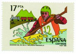 Sello Correos España, descenso del Sella.