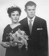 Frasquita y Leopoldo en su boda hace 50 años. Felicidades.