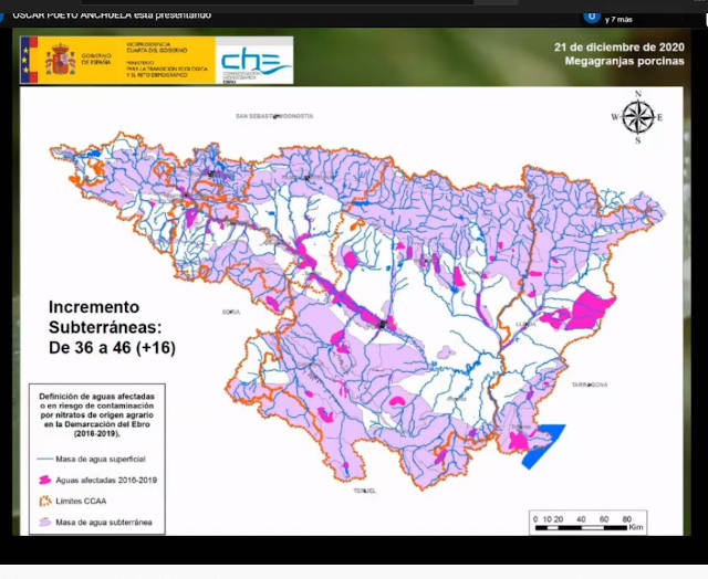 Geoforo. Debates diciembre 2020. Áreas de la cuenca del Ebro con aguas subterráneas y áreas con afección.