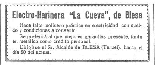 Enlace al anexo 2, documentos sobre el  molino de la Cueva de Blesa (Aragón)