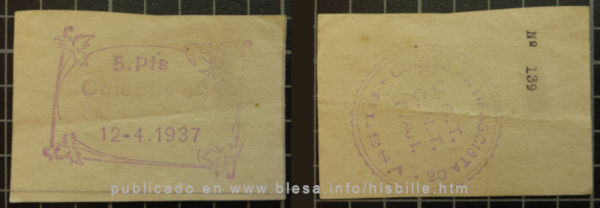 Blesa (Teruel) Vale colectividad de Blesa durante la guerra civil, 1937