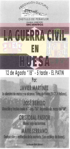Charla coloquio sobre la guerra civil en Huesa del Común. Agosto 2018