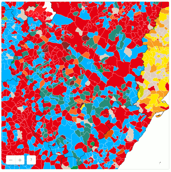 Resultados en las elecciones locales de Teruel 2019.