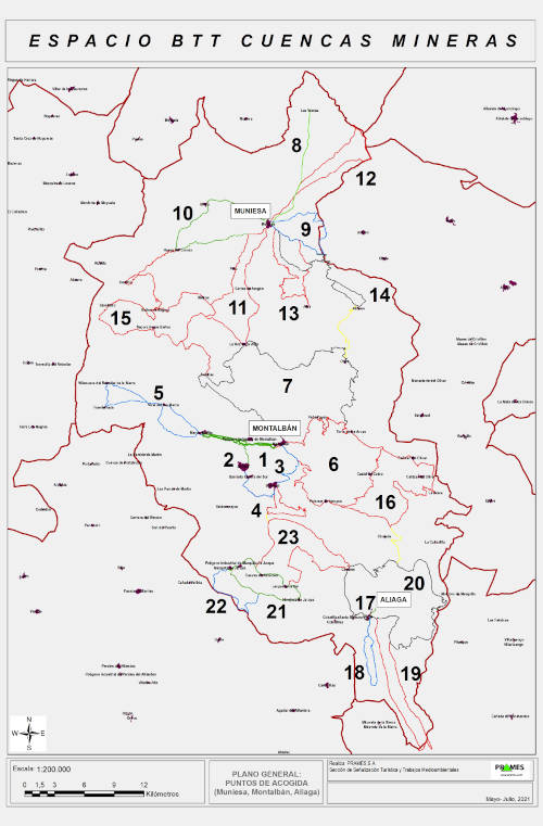 Rutas BTT en Cuencas Mineras. La ruta 10 la han señalizado por Muniesa Blesa Huesa Muniesa