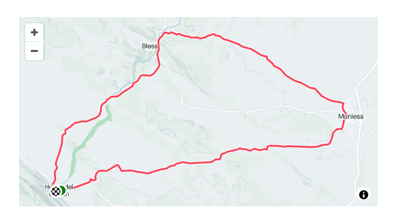 recorrido Huesa, Blesa, Muniesa, Huesa