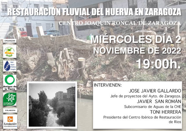 Cartel restauración río Huerva 2 de noviembre 2022