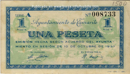 billete emitido en Tamarite (H)