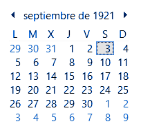 Mes de septiembre 1921