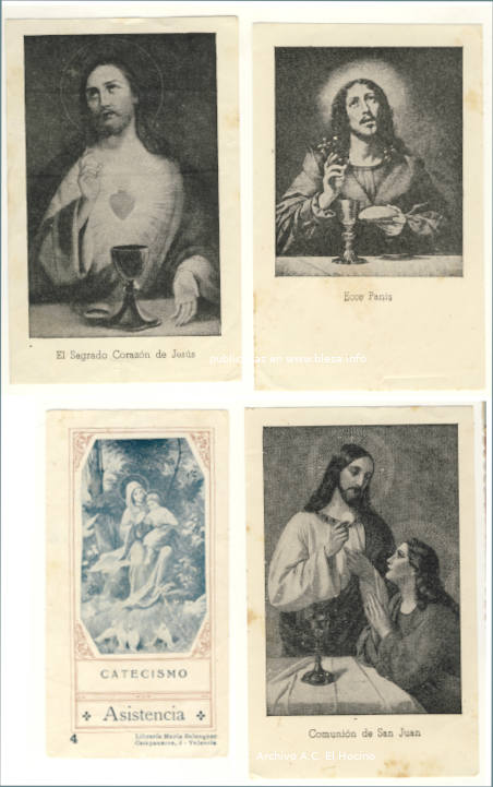 Estampitas religiosas católicas del siglo XX, recopiladas en Blesa (Teruel)