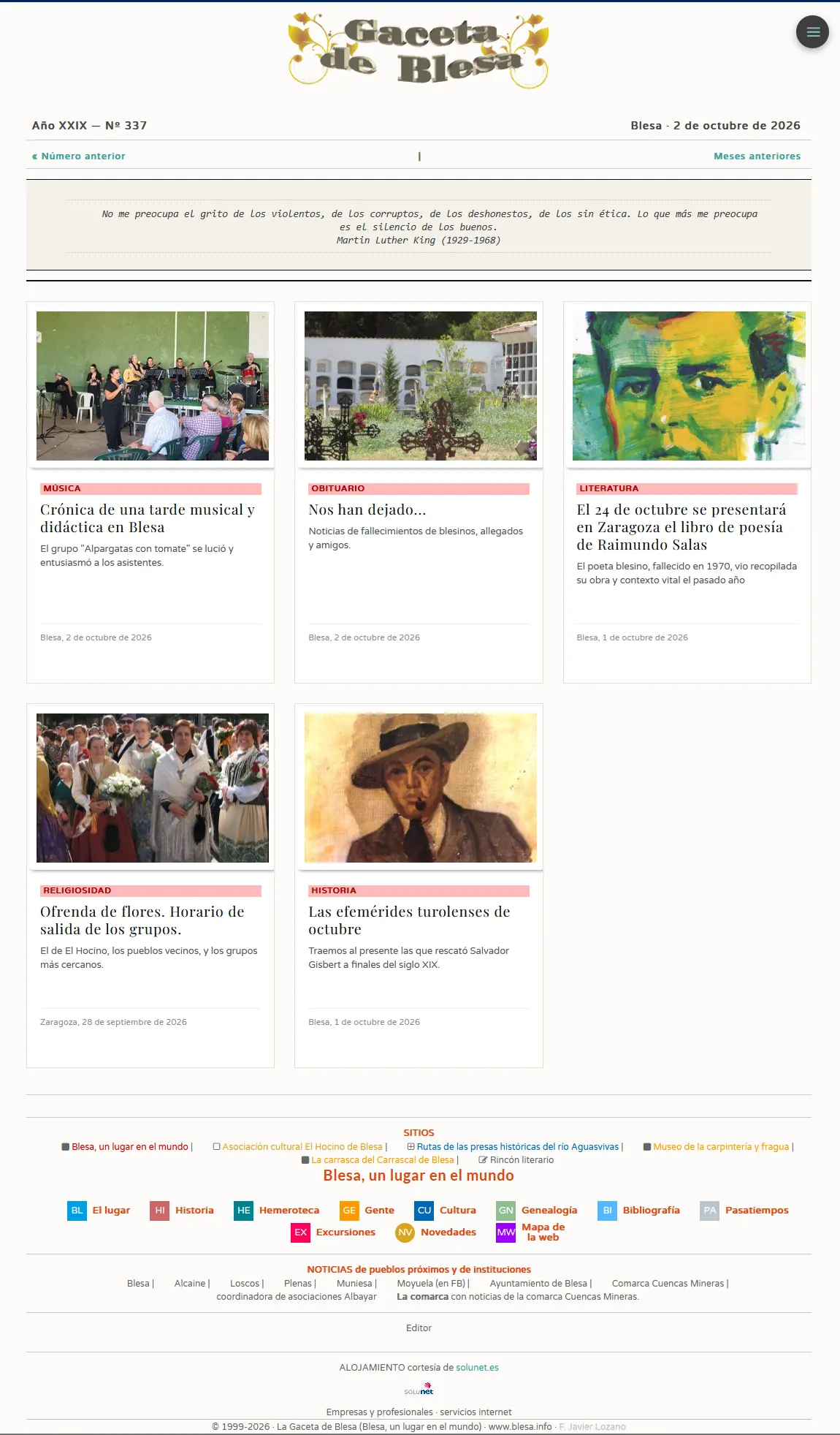 Nueva estética de la Gaceta de Blesa.
