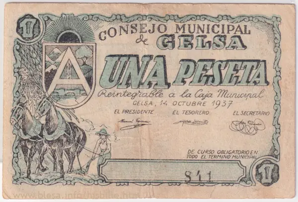 Gelsa (Aragón), octubre 1937