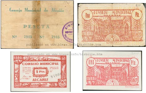Alcañiz (Teruel) Moneda divisionaria durante la guerra civil de 1936