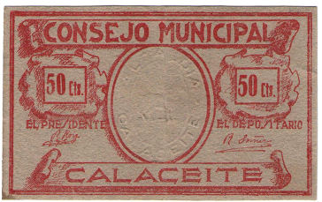billete con sello en relieve