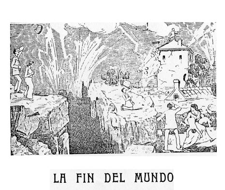 Dibujo original de dibujos de Ambrosio Ruste, publicado en el libro de romances de ciego de Casañal