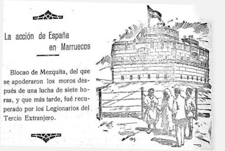 Dibujo de un blocao levantado por los españoles en la guerra de Marruecos, tomado por los rifeños, y luego recuperado por los legionarios, en septiembre de 1921