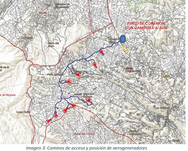 Proyecto para colocación de aerogeneradores en los términos de Blesa y Huesa (Teruel)