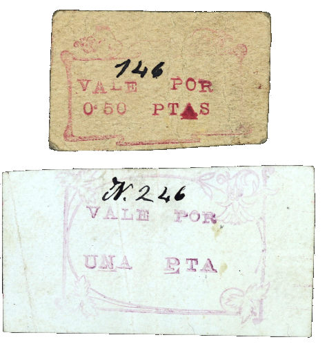 La Portellada (Teruel) Moneda divisionaria durante la guerra civil de 1936-1939