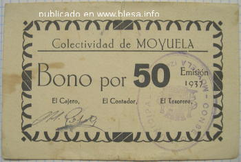 Moyuela (Zaragoza) Moneda divisionaria durante la guerra civil de 1936