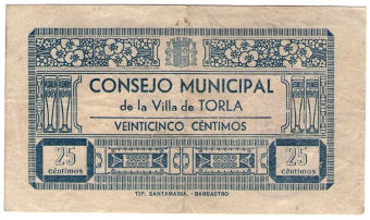 billete de Torla impreso en Barbastro (H)