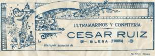 Membrete de la tienda de César Ruiz