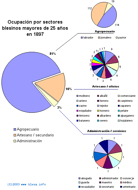 Gráfico sobre ocupaciones en ámbito rural en Teruel