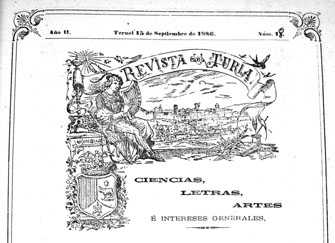 Cabecera de la Revista del Turia donde colaboraba S.Gisbert