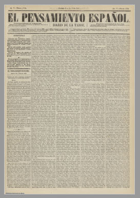 Diario español de 1865 con las listas de firmas contra la unión de Italia