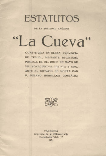 Enlace al anexo 3 con los estatutos de la Cueva S.A.