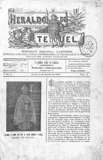 Portada de la revista Heraldo de Teruel (1896)