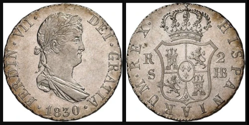 moneda de España de 1830 de Fernando VII