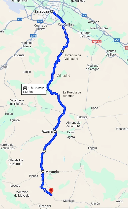Carretera Blesa-Zaragoza más directa tras el corte el vado de Belchite.