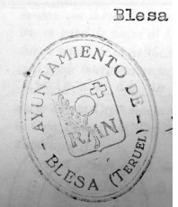 Sello municipal de Blesa de 1978