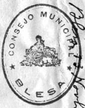 Sello del Consejo Municipal anarquista-medio republicano Blesa, Guerra