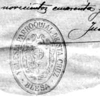 Sello parroquial de Blesa