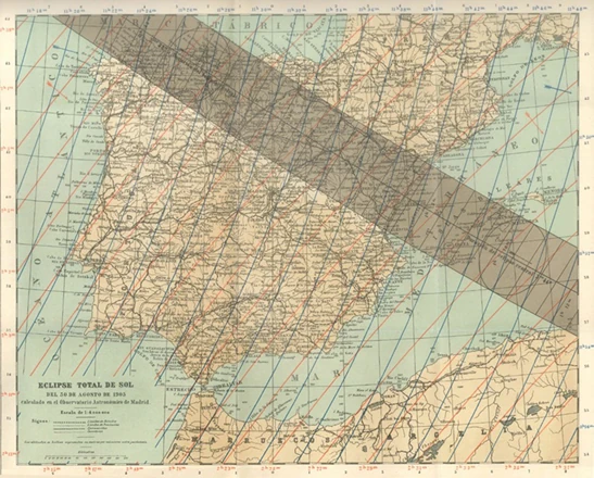 Eclipse total de sol en Aragón, en España, del 30 de agosto de 1905